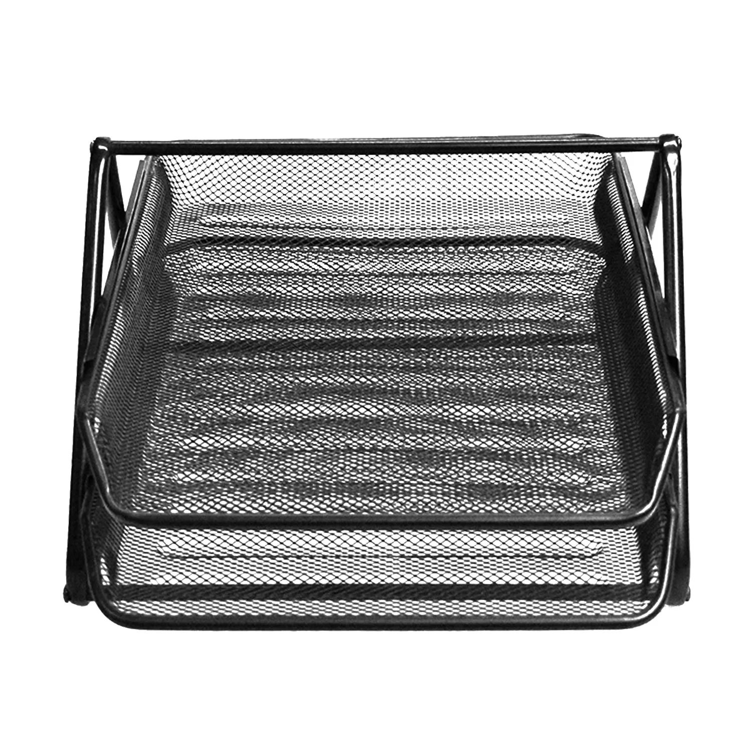 2-Tier Stackable Metal Mesh File Holder Stand Organizer Tray for Magazine Letter Paper Document Home Office Desk Black | Канцтовары для