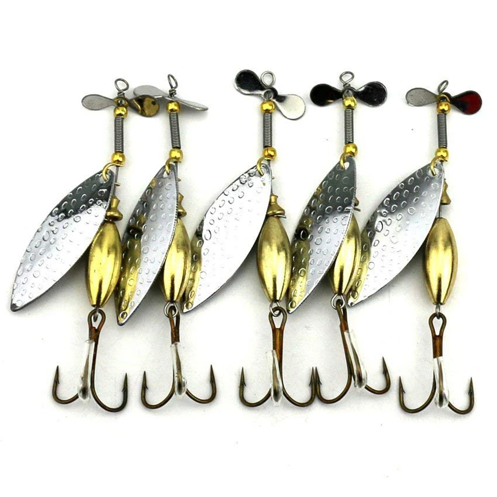 Fishing Lure Artificial Bait For Pike Perch Trout Bass Carp Metal Spinner Tackle Equipment With High Carbon Steel Treble Hook | Спорт и
