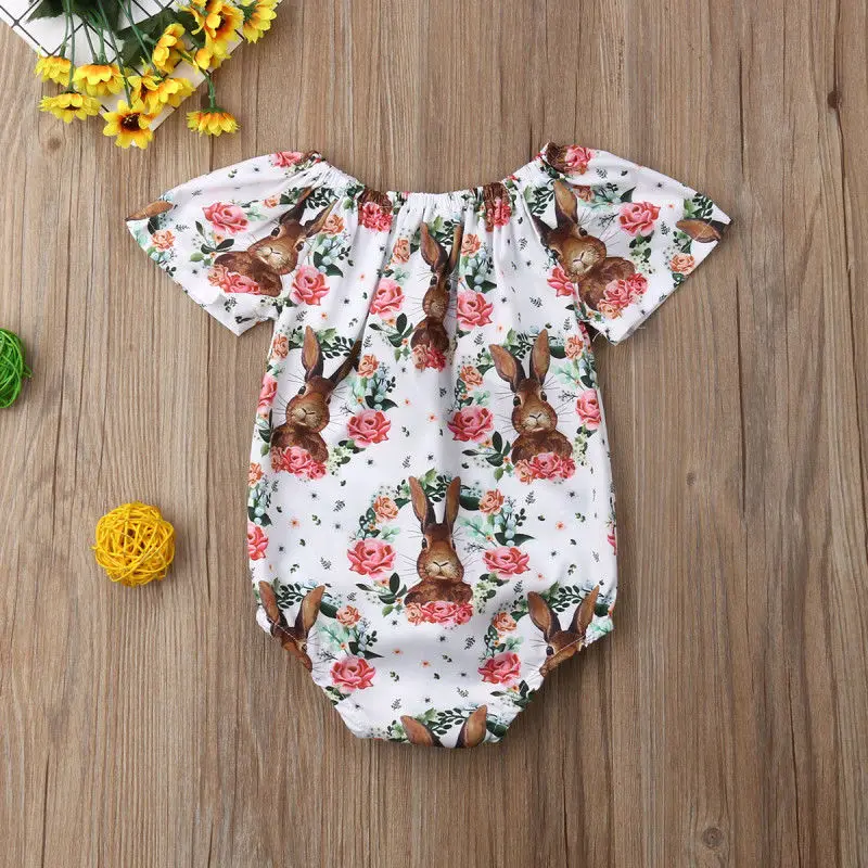 Pudcoco новый брендовый комбинезон без рукавов с рисунком кролика для новорожденных
