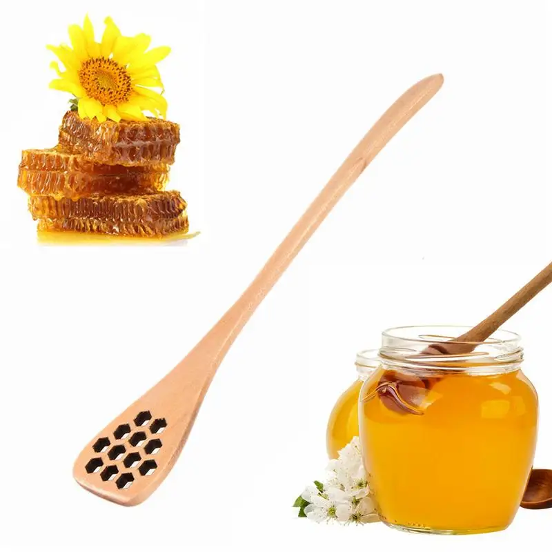 Высококачественная медовая ложка практичная длинная деревянная ручка