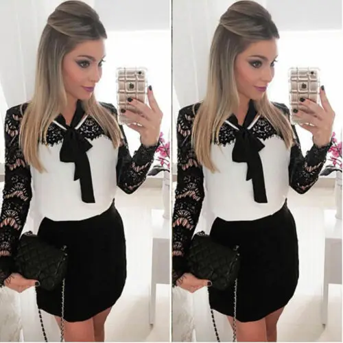 Модное женское облегающее Формальное тонкое кружевное платье с длинным рукавом