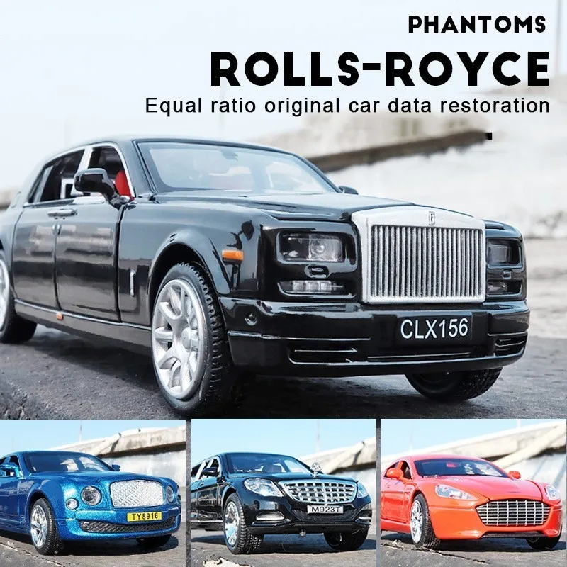 1/36 Rolls Royce Phantom литая под давлением Модель автомобиля игрушки металлический автомобиль Игрушечная модель автомобиля черная удлиненная коллекция лимузина 6 дверей