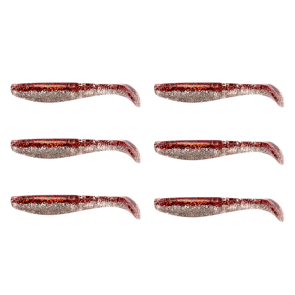 6 шт. Swimbaits Minnow/Shad Paddle Tail Worms мягкие рыболовные приманки для соленой воды и