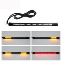 motorcycle light bar strip tail brake stop turn signal integrated 3528 smd 48 led red amber color license plate light