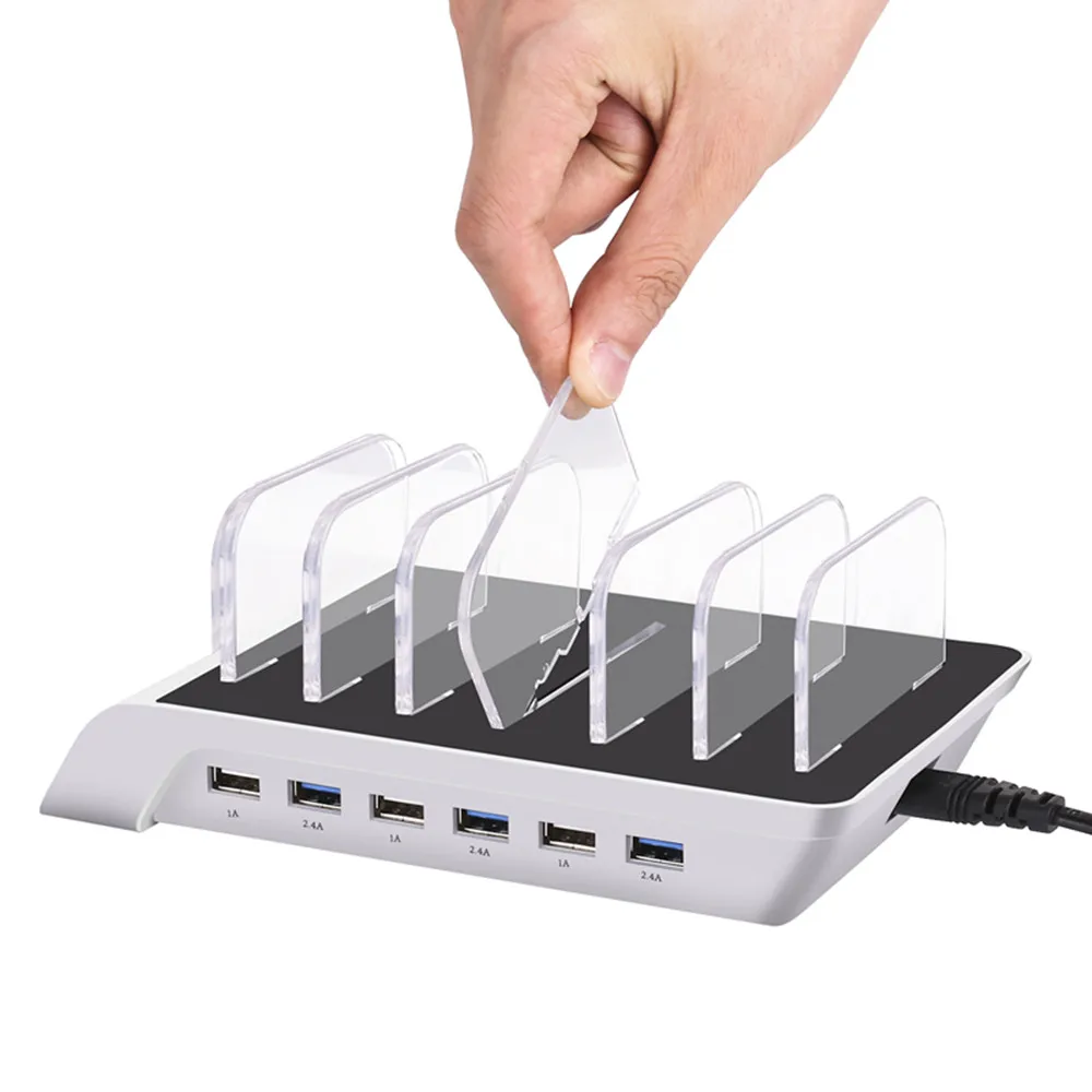 Зарядная Станция 5V10.2A 6 мульти портов Универсальный Съемный USB зарядное