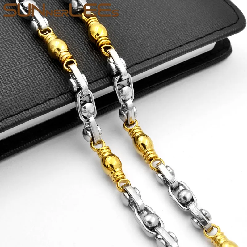 Ожерелье и браслет из нержавеющей стали 7 мм|Ювелирные наборы| |