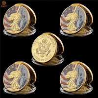 usa statue of liberty washington district us gold world cultural site commemorative coin collection with acrylic caps protection