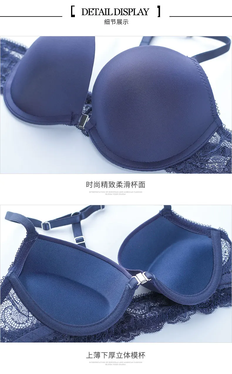 Комплект нижнего белья для женщин закрытый бюстгальтер с пуш апом|Комплекты