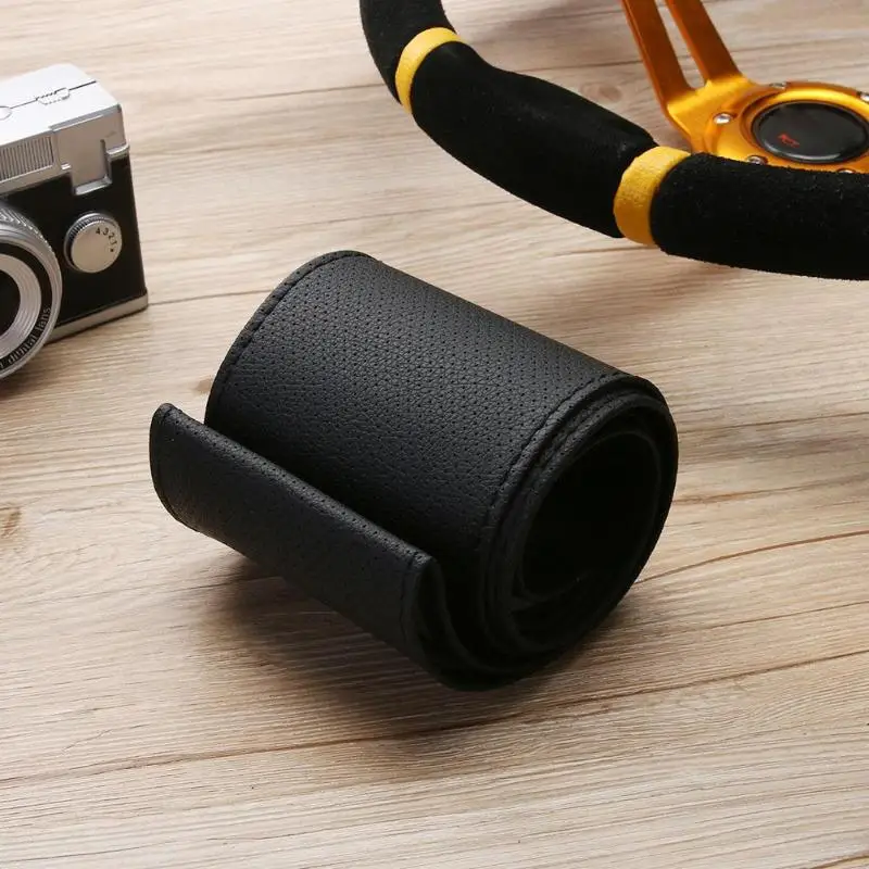 Автомобильный чехол для рулевого колеса DIY с иглами и резьбой из искусственной