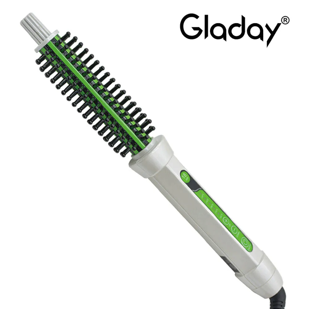 

Gladay 3 в 1 керамическая расческа для волос, ролик для завивки волос, Круглый Большой ролик, горячая Распродажа, электрическая щетка для волос, ...