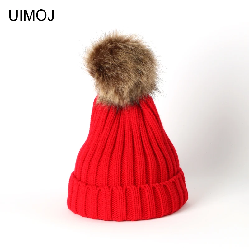 UIMOJ новые милые красные Повседневные шапки для женщин зимняя шапка Модные