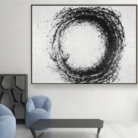 modern black and white circle oil painting on canvas 100 hand painted large size wall art painting art abstract oil painting