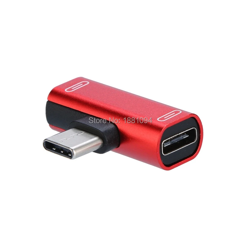 1000 шт./лот USB Type C адаптер зарядного устройства Type-C папа на 2 type-c мама конвертер для