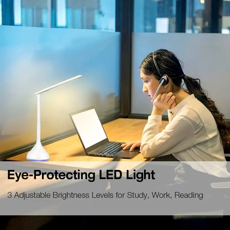 CLAITE Настольная лампа для ухода за глазами цветная светодиодная настольная с
