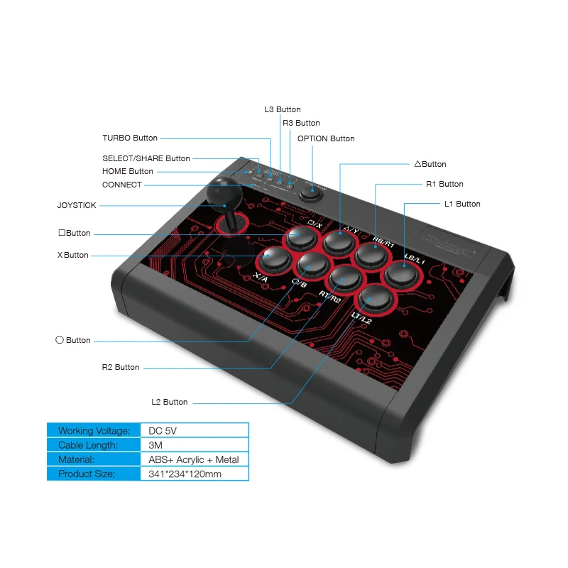 TP4 848 7 в 1 супер аркадный джойстик для Playstation 4 PS4/PS3 Xbox One проводной игровой