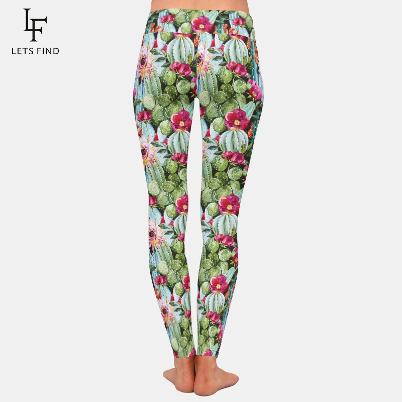 2019 Новая мода женские кактуса и различных цветов с цветочным принтом Леггинсы