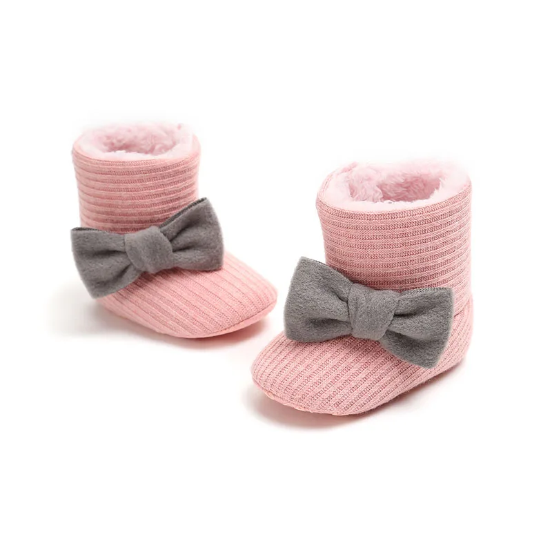 WONBO beb&eacute; en primer lugar los caminantes zapatos de beb&eacute; mariposa nudo zapatos de beb&eacute; zapatos de invierno mantener caliente-2