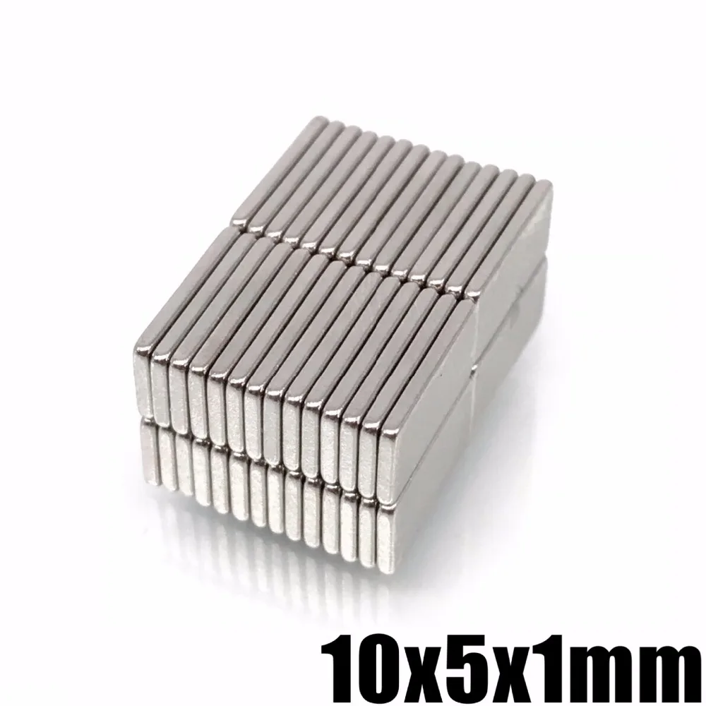 100 шт./лот N35 прямоугольный магнит f 10x5x1 мм супер сильный неодимовый магнит 10*5*1 мм NdFeB магнит 10 мм x 5 мм x 1 мм