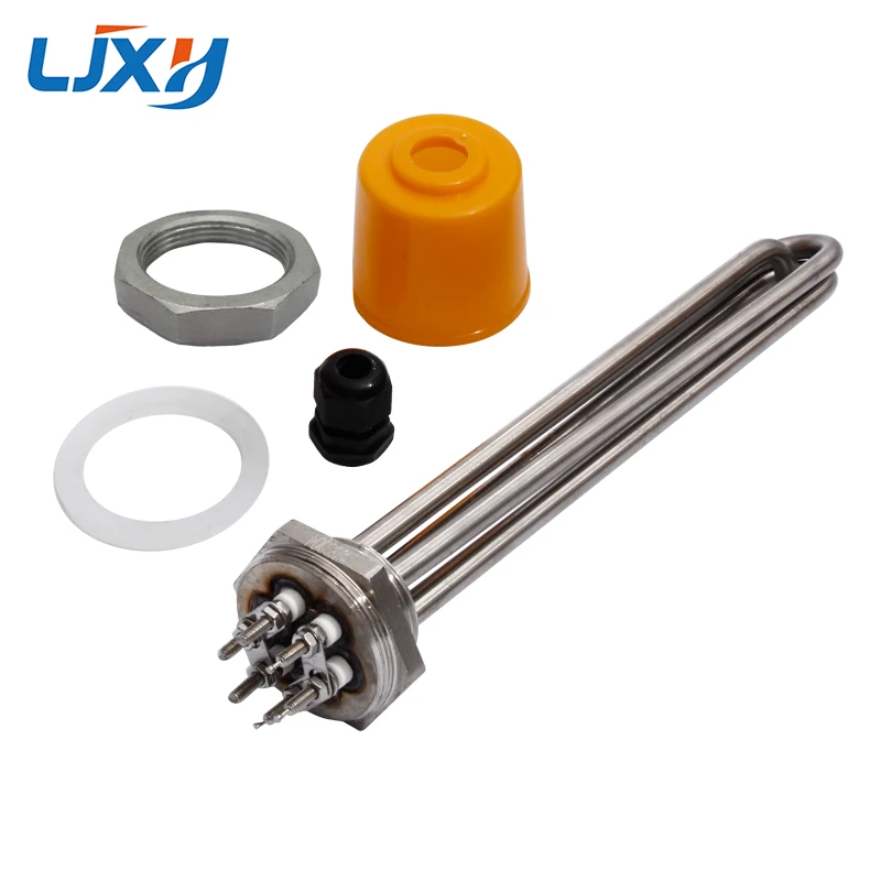 

LJXH DN40 Immersion Water Heating Tube 1.5" Thread 220V/380V Power 3KW/4.5KW/6KW/9KW/12KW 304SS with Locknut for Boiler Air Tank