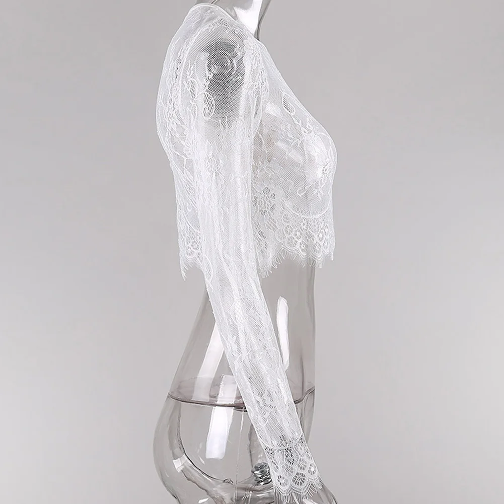 1 шт. бесшовный Женский кружевной кардиган с v образным вырезом| |