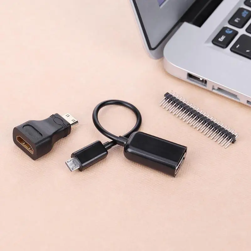 3 в 1 Mini HDMI к + Micro USB GPIO заголовок для Raspberry Pi Zero Kit|Кабели HDMI| |