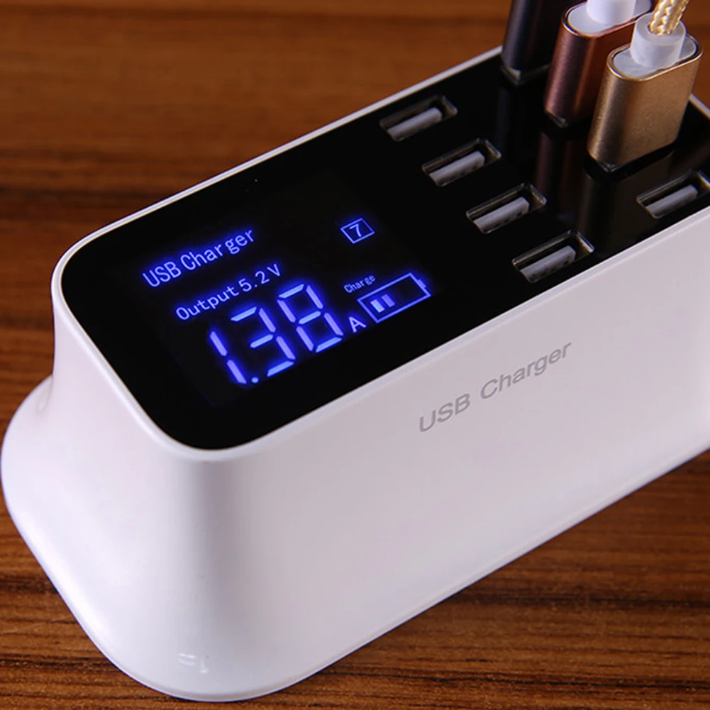 Новое поступление 40 Вт настольный 8 usb портов ЖК дисплей быстрая зарядка док