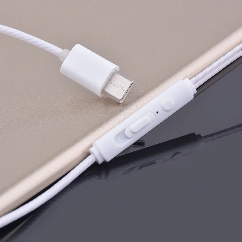 Металлические наушники типа C гарнитура с микрофоном проводное управление