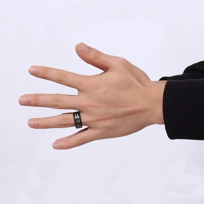 Dropship Sailor Anchor Rudder Turkish Black Men Ring in Stainless Steel Wedding Band | Украшения и аксессуары