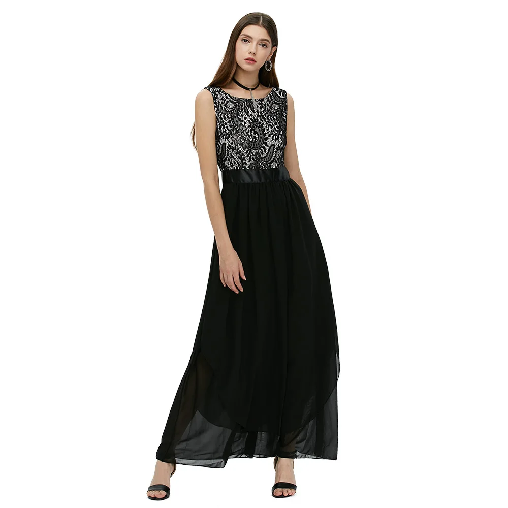 AZULINA/распродажа винтажное женское платье Vestido Longo черного цвета Элегантное