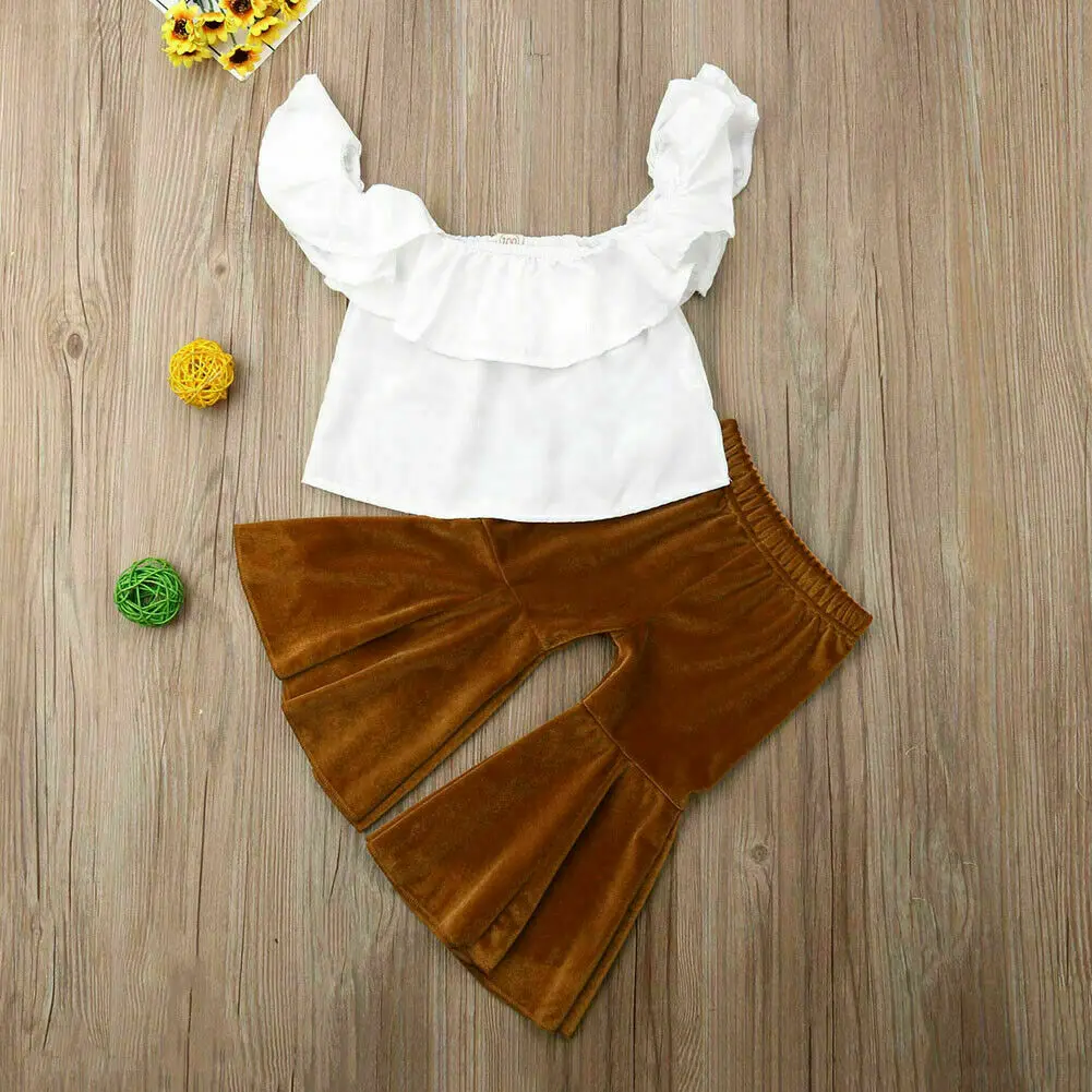 Женский летний модный комплект из 2 предметов для маленьких девочек белая