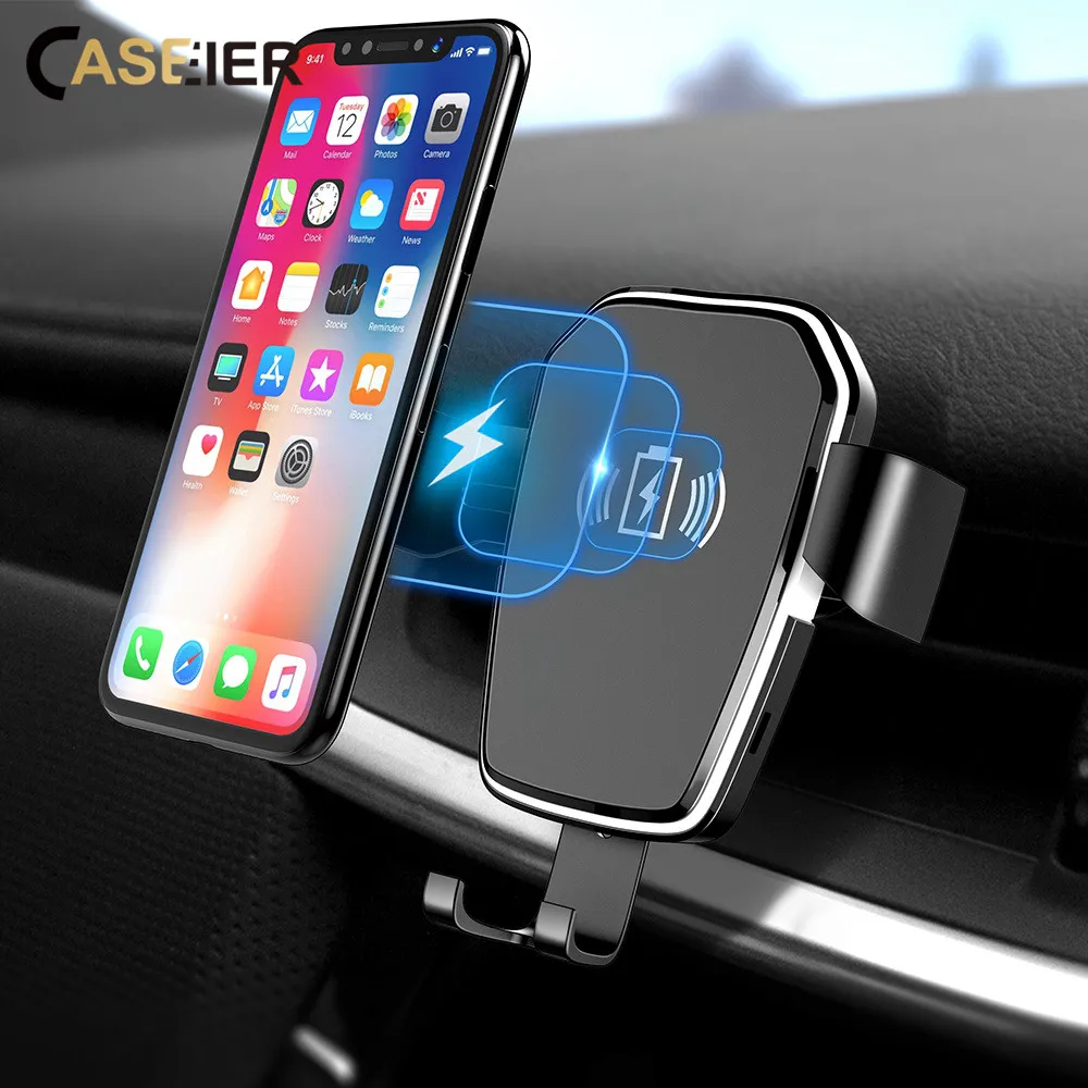 Автомобильное беспроводное зарядное устройство Qi CASEIER для iPhone XS Max X 8 10 Вт быстрая
