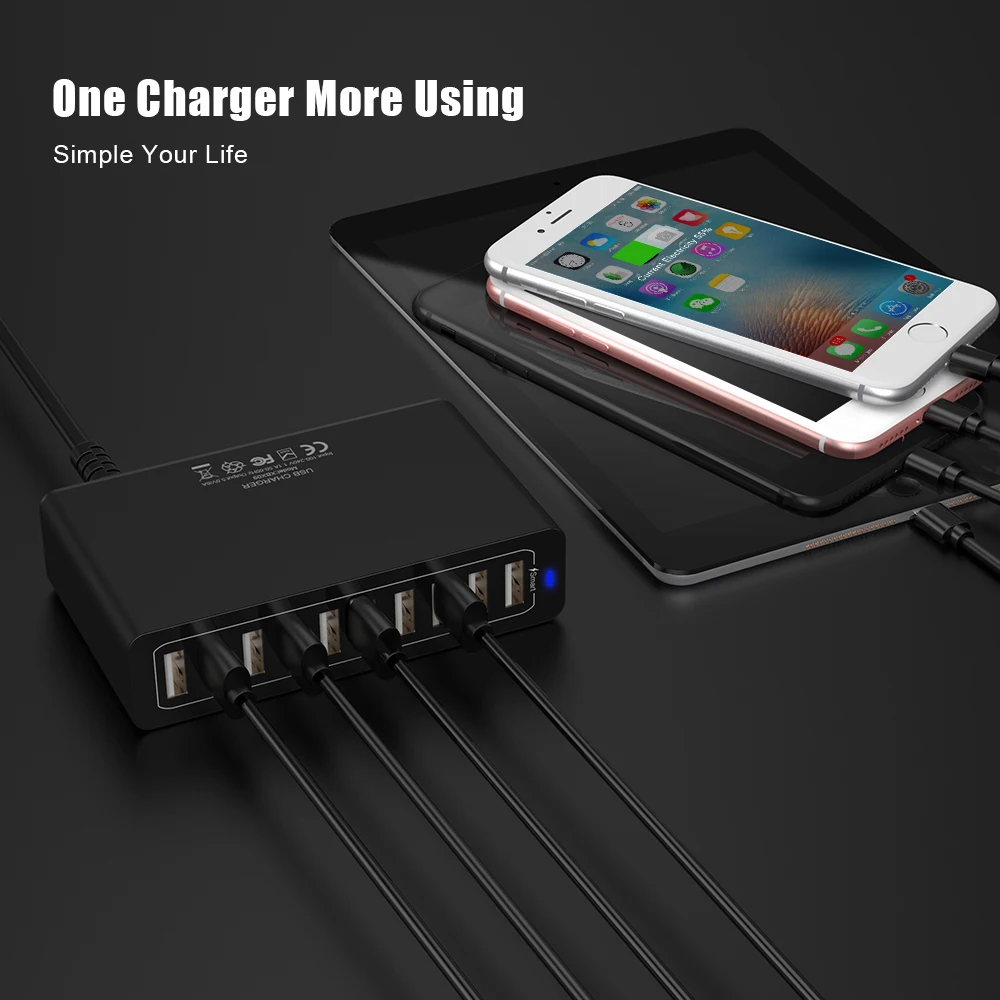 KISSCASE 5V 2.4A 10 портов USB зарядное устройство для iPhone X 8 7 iPad аксессуары адаптер ЕС/США