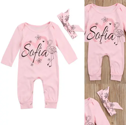 2019 весенние брендовые новые Новорожденные девочки Фламинго Детский комбинезон с