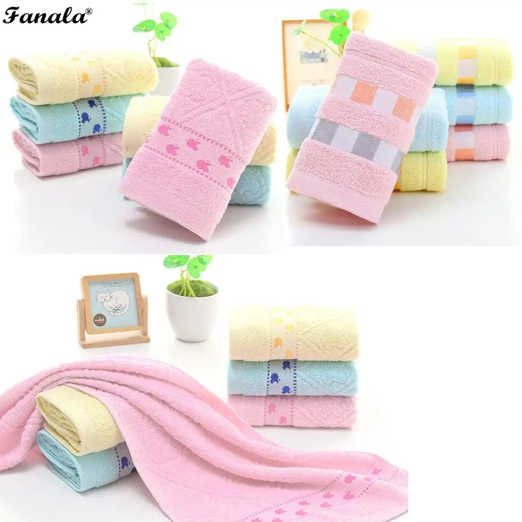 Soft Cotton Face Towel Thickened Strong Home Modern Absorbent Rectangle Stripe General Jacquard Random | Дом и сад