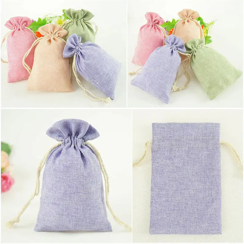 Мешки для хранения ювелирных изделий из хлопка и льна однотонный Подарочный