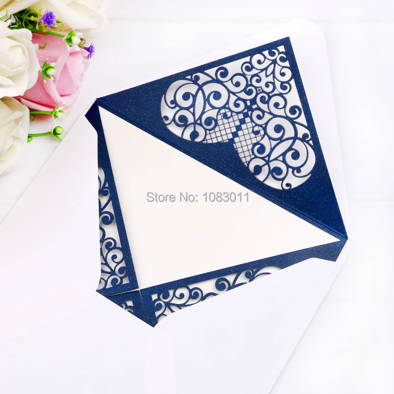 

PONATIA 20 Pcs Laser Cut Invitation Cards for Wedding Engagementing Birthday Festivals Invitations Cards
