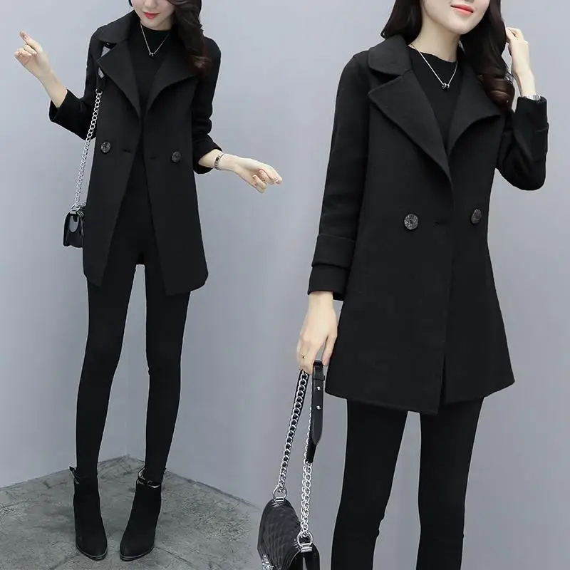 Slim Fit Para Abrigo Mujer Invierno Inverno Feminino Giacca Donna Casaco Autumn Hiver women Rok Largas Long Sleeve Woolen Coat |