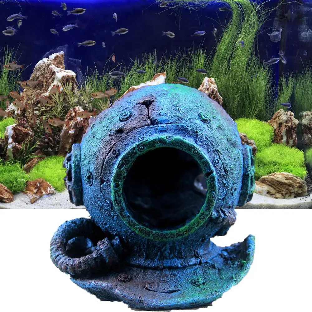 Инновационный аквариум ландшафтное украшение Дайвинг шлем форма аквариумное