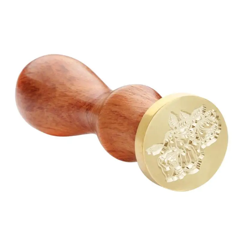 Античная роза цветок металла запечатывания воск марки деревянной ручкой
