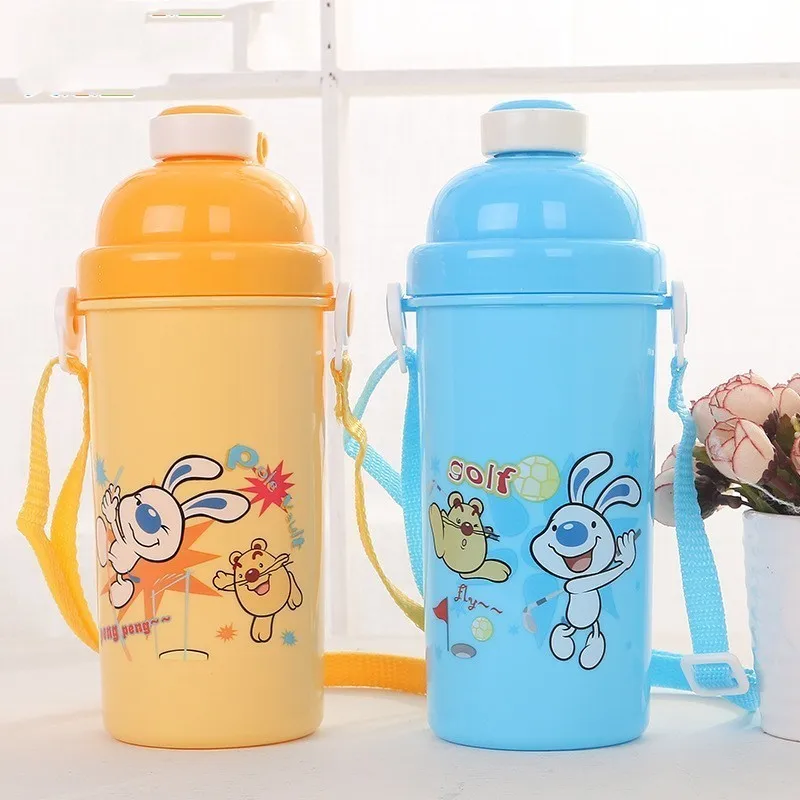 Летние Детские отказов чашки Кружка с ремнем мультфильм бутылка для воды 450