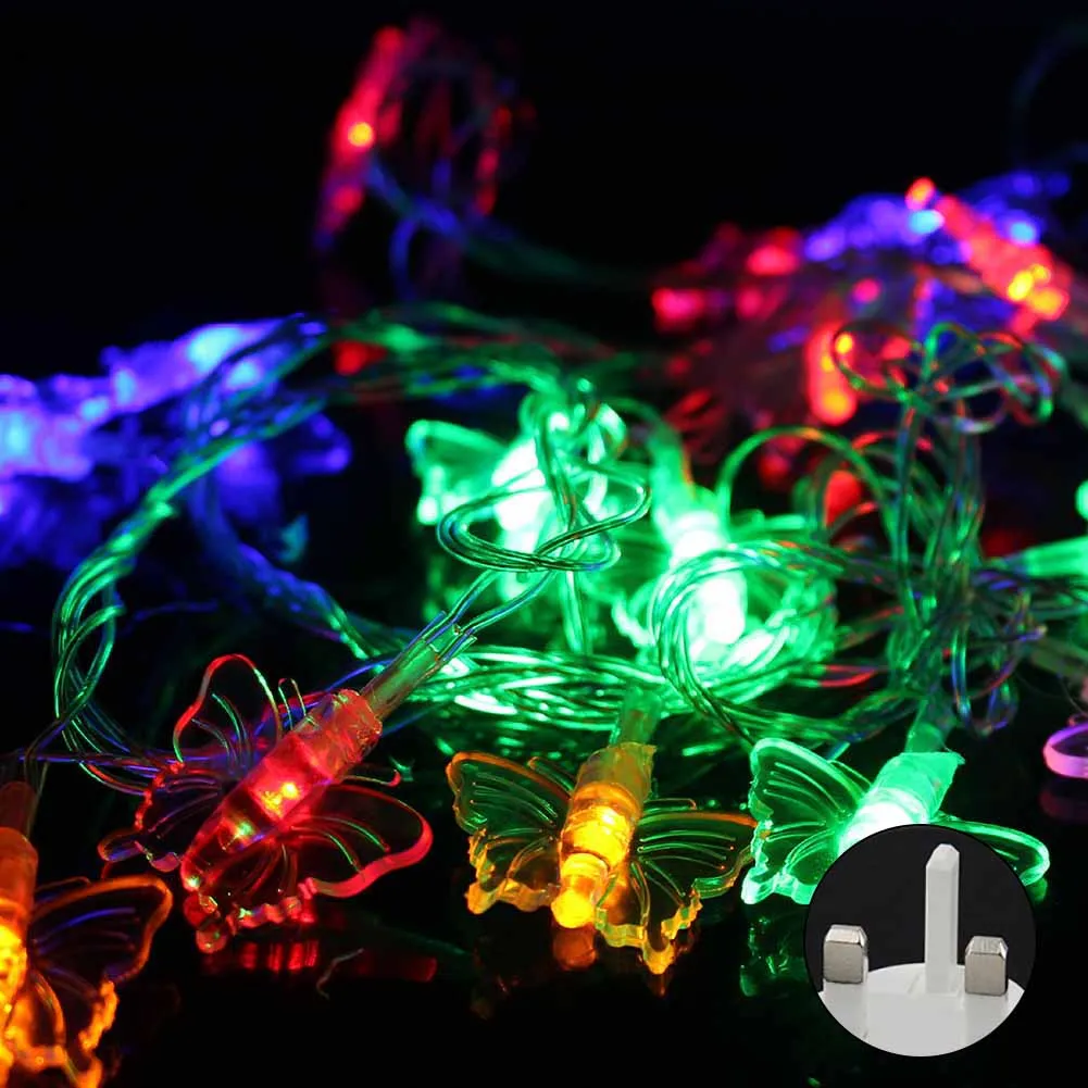 96 LEDs LED Butterfly led string AC 110V/220V Waterproof Curtain holiday Lights Christmas new year Garland Wedding Decor | Освещение