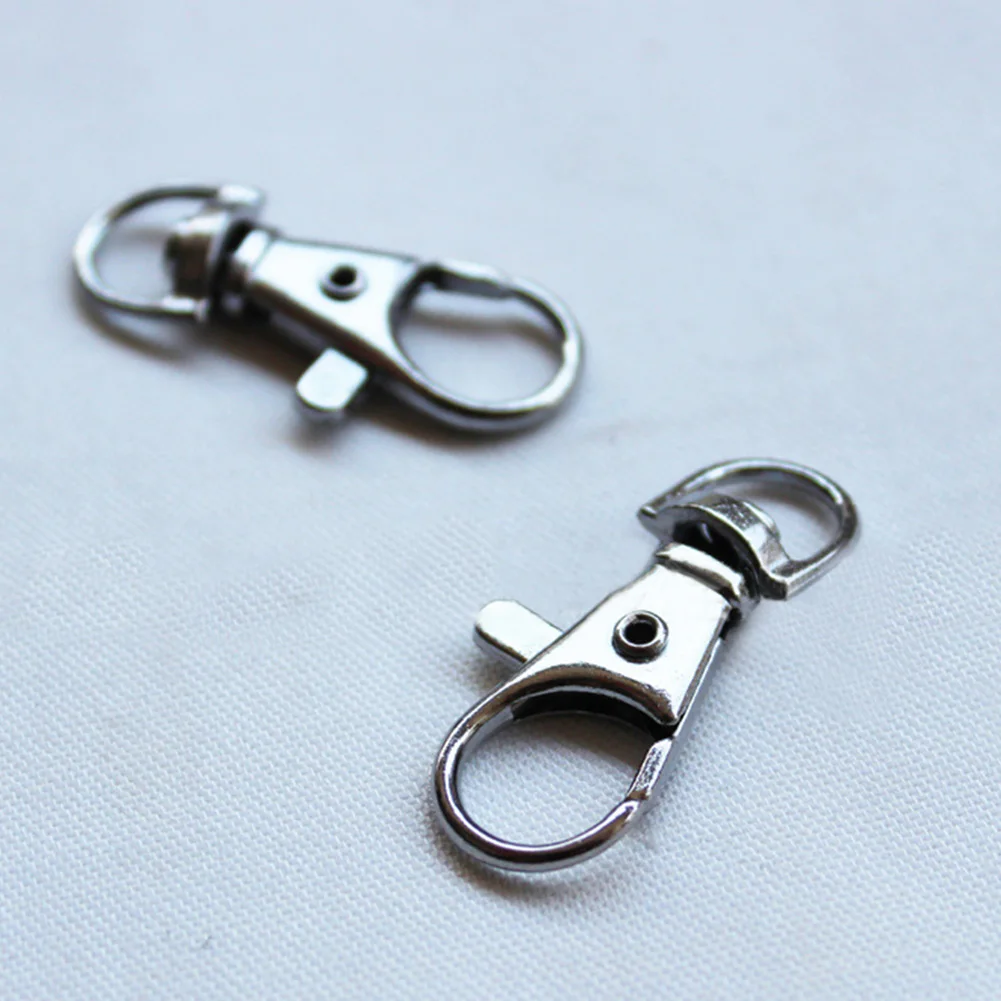 Пружинный металлический карабин пружинный брелок для ключей серебристый