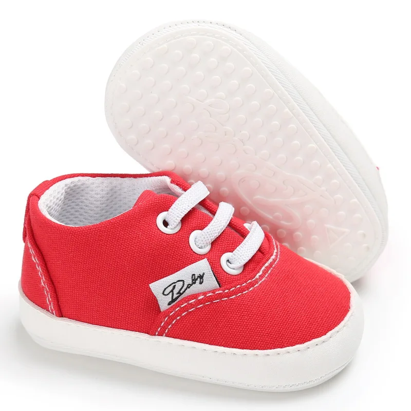 Милая однотонная обувь для новорожденных парусиновая малышей moda infantil Babyschoenen