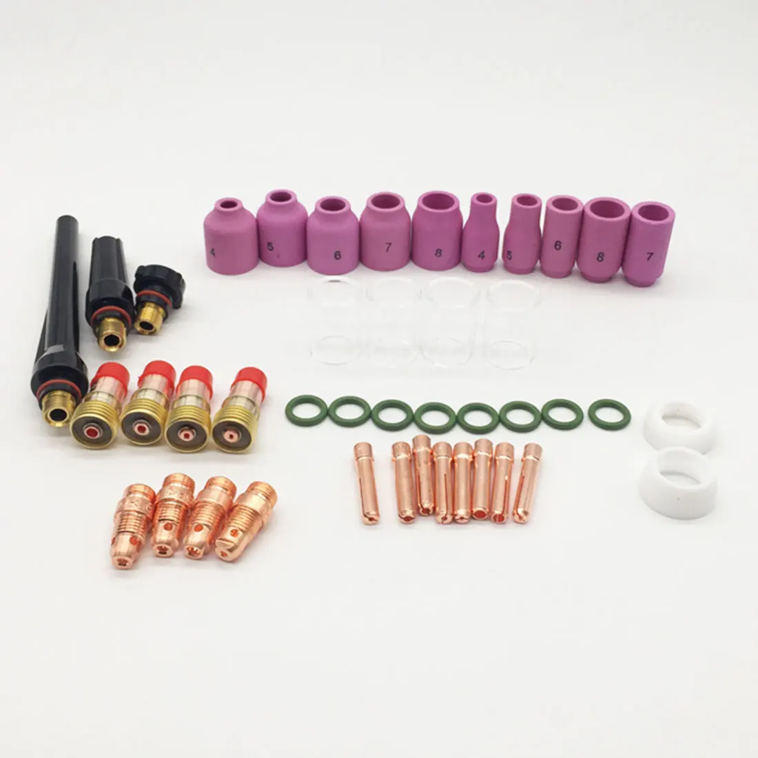 49 шт. TIG сварочный фонарь короткие газа объектив Kit чашки цанговые тела насадка