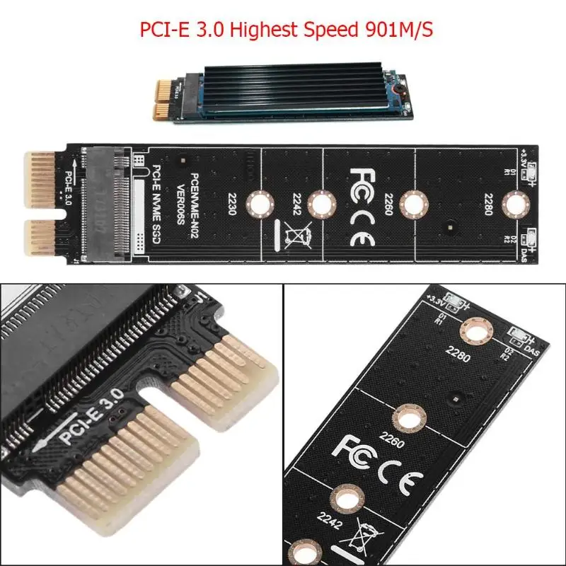 Адаптер для конвертера NVME адаптер карта M.2 до PCI E3.0 1x расширение M ключ NGFF