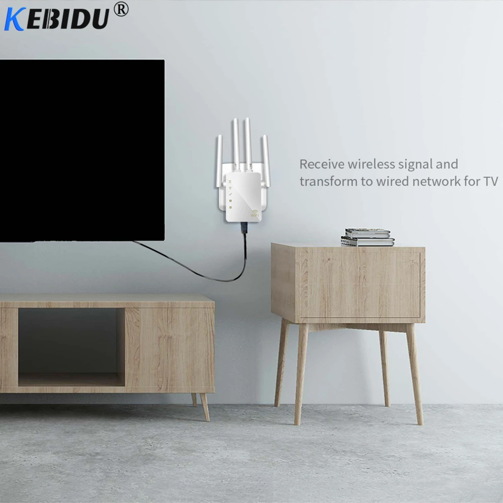 Беспроводной Wi-Fi ретранслятор KEBIDU 2 4 ГГц/с двухдиапазонный AC 1200 Мбит/с высокие