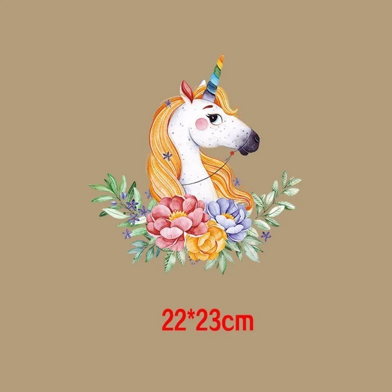 Новый дизайн милый цветок единорог Радуга наклейки на одежду Детские любимые