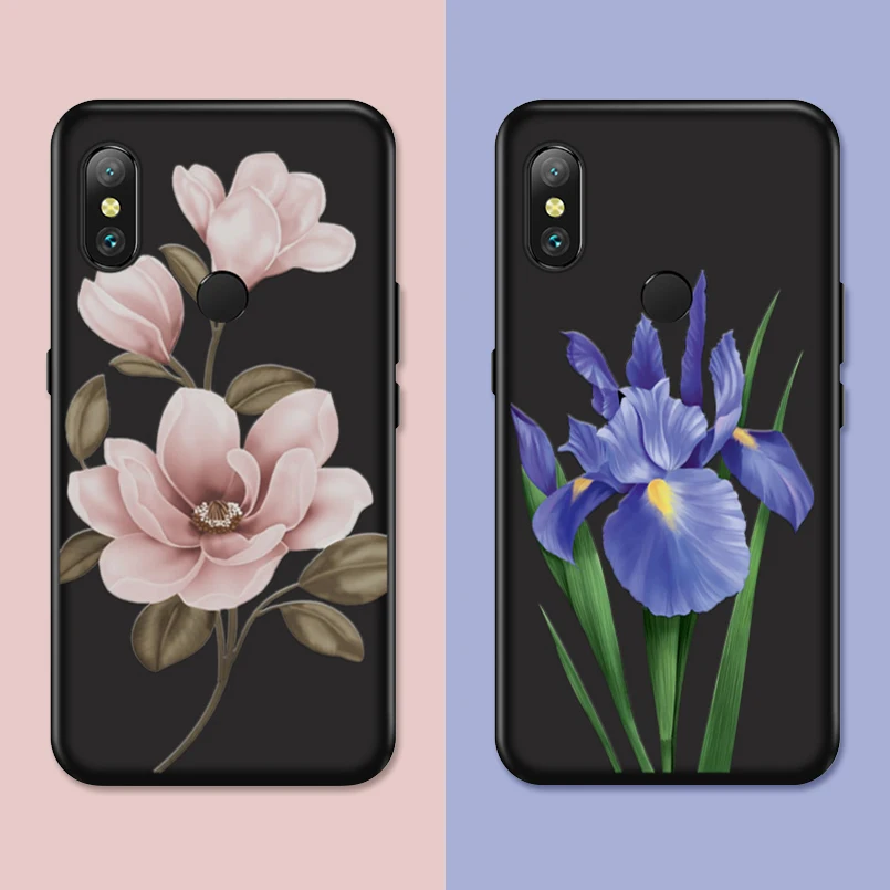 Роскошный чехол с цветами для Xiaomi mi 8 A1 A2 Lite силиконовый цветочный Xiao 6 Pro SE бамперы