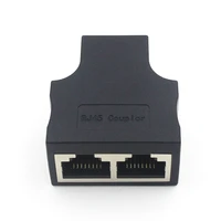100pcslot rj45 female to female 1 to 2 ways rj45 lan ethernet network cable female splitter connector adapter