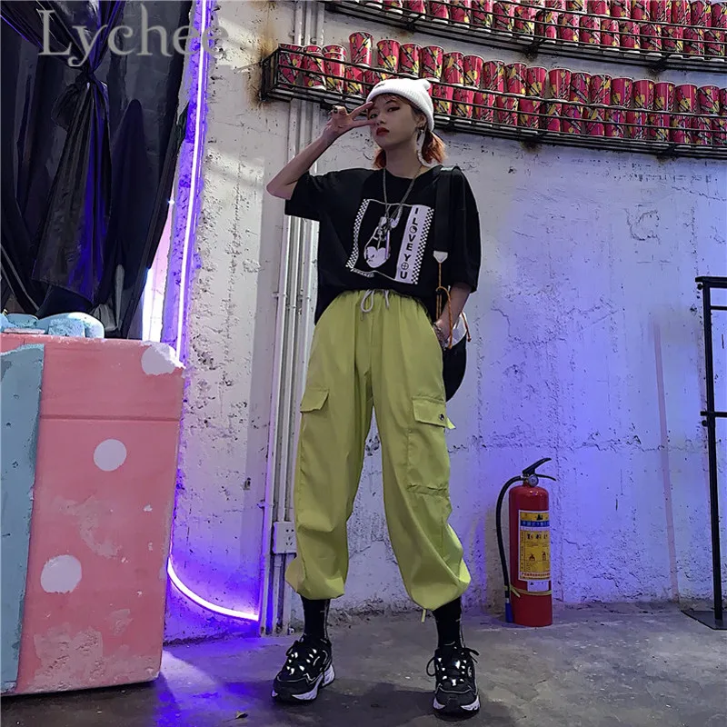 Личи Harajuku в клетку без рукавов с буквенным принтом женская футболка повседневные